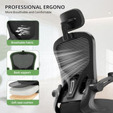 Office Chair Ergonomic Desk Chair, 330LBS Capacity, High Back Computer Chair for Long Hours Comfortable, Rolling Swivel Executive Task Chair for Home Office with Flip-up Armrests, Black Synorla