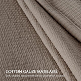 EVERGRACEHOME Cotton Gauze King Bedspread, Ultra Soft Prewashed Pick Stitch Matelassé Coverlet, Lightweight Textured Oversized King Quilt Bedding Set for All Season, with 2 Shams, Mocha Brown EVERGRACEHOME