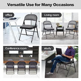 Giantex 4-Pack Folding Chairs, Fabric Dining Chair Set with Metal Frame, Padded Seat and Back, Non-Slip Foot Pads, Foldable Event Chairs, Party Chair Set for Home Office, Guest Room, Conference Room Giantex