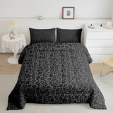 Manfei African Cheetah Wildlife Bed Comforter Set Queen Size Black Wild Animal Skin Super Soft Microfiber Bedding Set for Adults Teens Leopard Print Comforter Set 2 Pillowcases Manfei