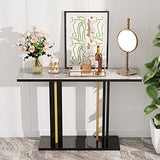Wisfor Console Entry Table: Luxurious Console Entryway Table with Sintered Stone with Metal Frame for Foyer Decor, Living Room Sofa Side Table (White) Wisfor