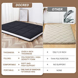 DoCred Queen Size Futon Mattress, Extra Thick Foldable Japanese Floor Mattress Memory Foam Sleeping Pad for Adults, Roll Up Mattress Tatami Mat Breathable Floor Lounger Guest Bed DoCred