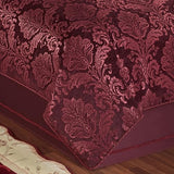 Touch of Class Camelot Luxury Bedding | Robust Burgundy | Matte Satin Damask on Richly Textured Jacquard-Woven Chenille Design | 4 Piece Set Includes King Comforter, Bedskirt, and 2 King Shams Touch of Class