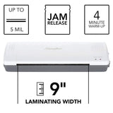 Swingline GBC Thermal Laminator Machine, Inspire, 9 Inch, Quick Warm-Up, 3 or 5 Mil, with 5 Standard Laminating Pouches for Home, Office and Classroom, Black (1701857) GBC