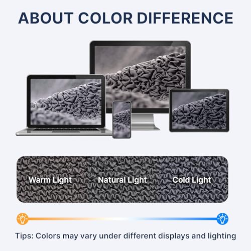 PAULATO BY GA.I.CO. Futon Cover - Armless Couch Cover Sofa Bed Slipcover Without Armrest - Soft Fabric Covers - 1-Piece Form Fit Stretch Futon Protector for Kid Pet - Microfibra - Dark Grey PAULATO BY GA.I.CO.
