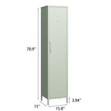 Elitehouse Single Door Mint Metal Locker with Adjustable Shelves, Green Tall Metal Locker Storage Cabinet，Easy Assembly for Living Room Bedroom （15.8”W x 15”D x 70.9”H ） Elitehouse