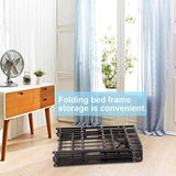 FDW Twin Bed Mattress Foundation Box Spring Replacement Heavy Duty Steel Slat Easy Assembly Noise-Free Twin Bed Frame Metal Platform Bed Frame，Black FDW