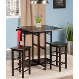 Winsome Suzanne 3-PC Set Space Saver Kitchen, Coffee Finish, 29.61x29.13x32.76 Winsome