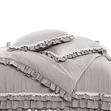 Lush Decor Ella Ruffle Lace Comforter, 3 Piece Set, King, Light Gray - Cute Comforter - King Bedding Set - Gray Bedding - Coquette Decor - Ruffle Trim - Lace Trim Lush Decor