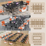 Folding Conference Room Table, Black Modern Conference Tables for Office, Mobile Rolling Training Table with Silent Wheels, Modular Foldable Seminar Tables Desks for Classroom (8Pack L63in) Generic