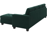 Belffin Velvet Reversible Sectional Sofa with Chaise Convertible L Shaped 4-seat Sectional Couch with Storage Ottoman Green Belffin