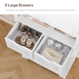 TEENFON 57.8" H Tall Bathroom Storage Cabinet with 4 Doors & 2 Adjustable Shelves, Freestanding Bathroom Cabinet with 2 Drawers, Kitchen Cabinets & Pantry, Cupboard for Kitchen, Dining Room, White TEENFON