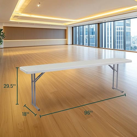 Seminar Folding Table by National Public Seating – 18x96 Portable, Heavy-Duty Foldable Table Indoor/Outdoor Table for Office, Conferences & Training Rooms – Lightweight & Durable, Speckled Gray National Public Seating
