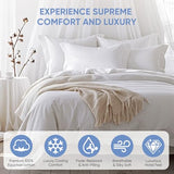 TWK 1200 TC 100% Egyptian Long-Staple Cotton Bedding Sheets Set, Luxury Hotel Style Deep Pocket with Elastic Reinforced Seams Sheet Set, Soft & Comfy Natural Sheets (White, King) TWK