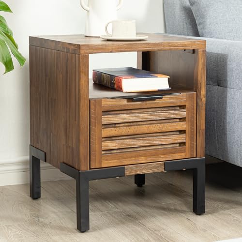 Bme, Millie Rustic Side Table, Rustic Chestnut - WoodArtSupply