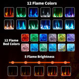 60 Inch Recessed and Wall Mounted Electric Fireplace with 12 Flame Colors, 750/1500W Heater, Remote Control, Built-in Timer, and Low Noise Operation MERXENG