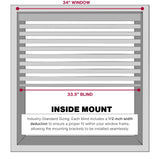 Lotus & Windoware Cordless, 2 Inch Faux Wood Blind, 34" Wide x 36" Long, Window Blinds, Blinds & Shades, Blinds for Indoor Windows, Embossed, Bright White LOTUS & WINDOWARE