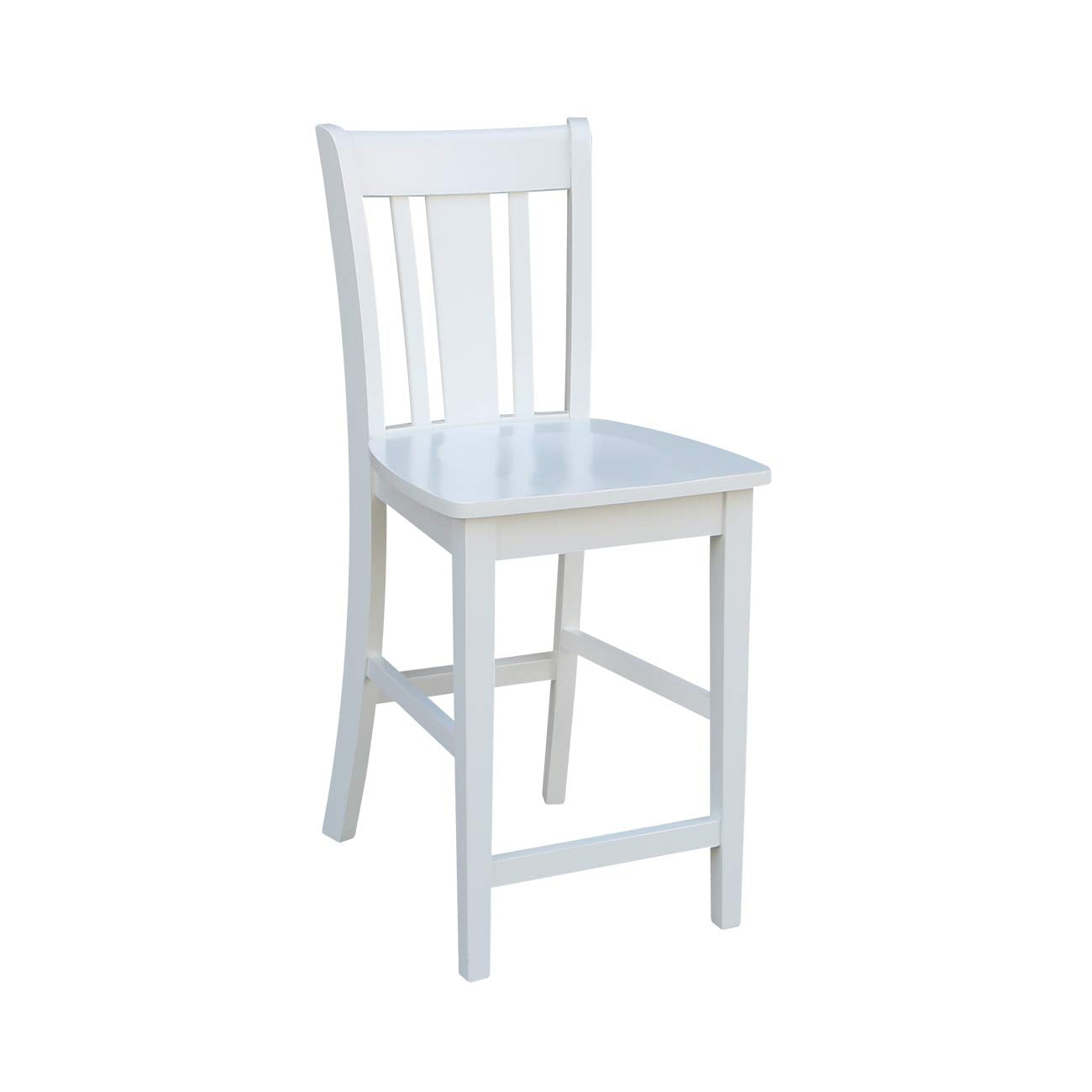 International Concepts San Remo Counter Stool-24 Seat Height Chair, White - WoodArtSupply