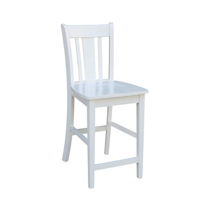 International Concepts San Remo Counter Stool-24 Seat Height Chair, White - WoodArtSupply