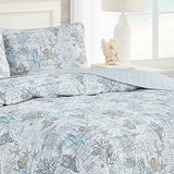 Tommy Bahama - King Quilt Set, Soft & Reversible Woven Bedding with Matching Pillowcases, Medium Weight for Year Round Comfort, 3 Piece Bed Set (Beach Bliss Grey) Tommy Bahama