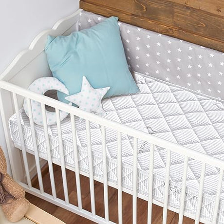 Letmxiu Premium Crib & Toddler Mattress,100% Knitted Fabric, Premium Fleece Surface-Hypoallergenic, 5" Thick Firm Soft Crib Mattress, Non-Toxic - Fits Standard Cribs & Toddler Beds Letmxiu