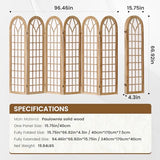 ALeesing Folding Room Divider Privacy Screen Freestanding 6-Panel Shoji Style Wooden Frame Decorative Partition Wall for Bedroom Office Apartment Natural ALeesing