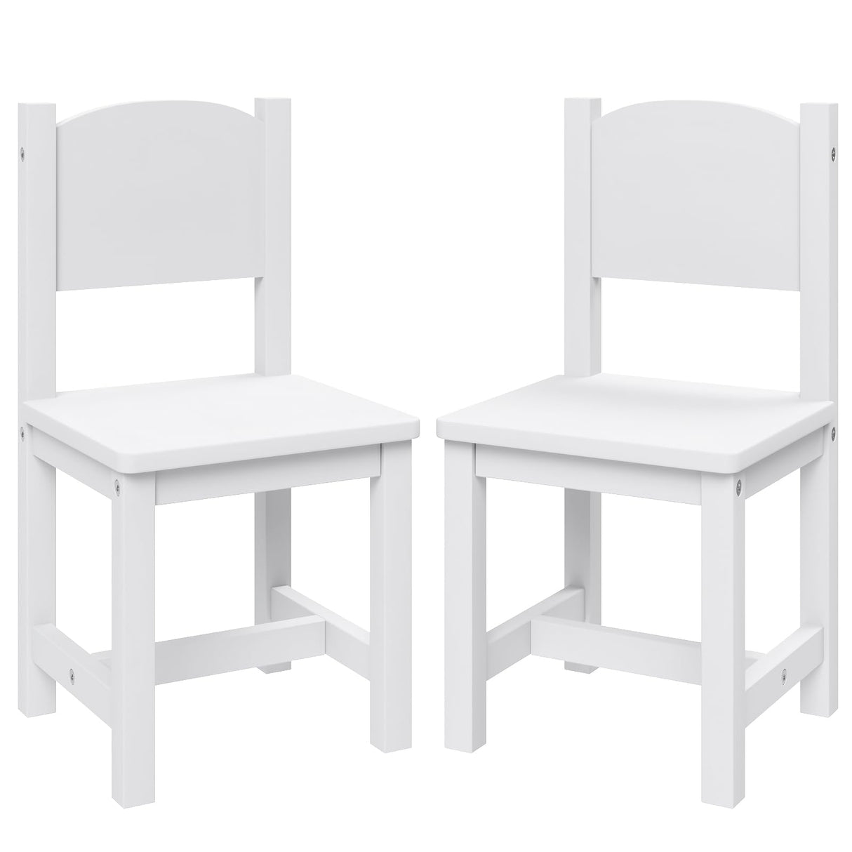 Timy Toddler Wooden Chair Pair, Kids Furniture for Eating, Reading, Playing 2 Pack (White) Timy