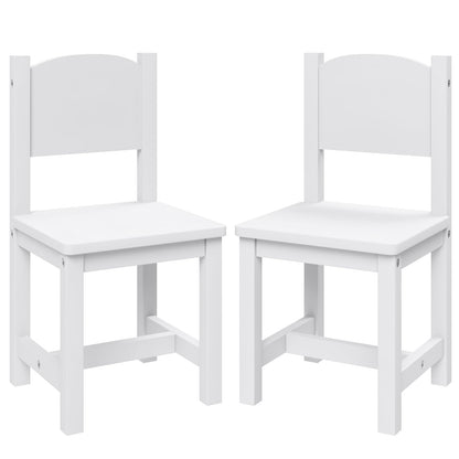 Timy Toddler Wooden Chair Pair, Kids Furniture for Eating, Reading, Playing 2 Pack (White)