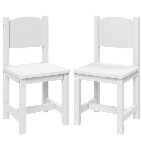Timy Toddler Wooden Chair Pair, Kids Furniture for Eating, Reading, Playing 2 Pack (White) Timy