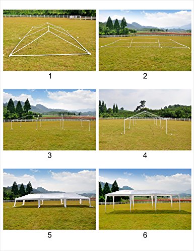 GOJOOASIS Canopy Tent Wedding Party Tent White Outdoor Gazebo (10' x 30' with 8 Walls) GOJOOASIS