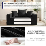 Casaphoria Modern Futon Sofa Bed,67 Inch Wide Folding Couch with Wide Armrests and Pillows,Convertible Lounger for Apartment,Guest Room,Daybed(Black) Casaphoria