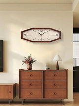 DaguyS Wooden Retro Wall Clocks, 18 Inches Square Clocks Rectangular Wall Clock Battery Operated Silent Non-Ticking, for Kitchen Living Room Office Home Desk Bedroom (Brown) DaguyS