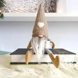 JstDoit 2 Pcs Gnomes Plush Bar Decor, Handmade Swedish Tomte Gifts Farmhouse Scandinavian Figurine Gnome for Home Kitchen Coffee Station Table Shelf (Brown) JstDoit
