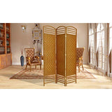 Red Lantern 5 1/2 ft. Tall Fiber Weave Light Beige-3 Panel Room Divider Red Lantern