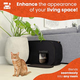 Pexter Cat Litter Box Enclosure, Discreet and Hidden Litter Box, Kitty Litter Trap Design with Easy-Clean Feature, Scoop and Deodorizer Storage Pockets, Lightweight and Waterproof PEXTER