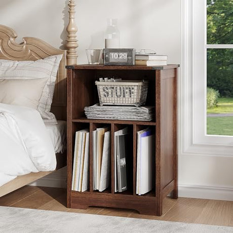ChooChoo Record Player Stand, Vinyl Record Storage Cabinet, Turntable Stand Holds up to 160 Albums, Record Player Table Display Shelf for Living Room, Bedroom, Office, Walnut ChooChoo