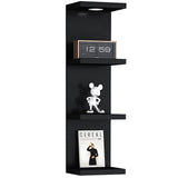 LitaEther Versatile 4 Tier Wall Shelf Unit,Black Lack Wall Shelf,Display Floating Shelf with LED Remote Control Light LitaEther