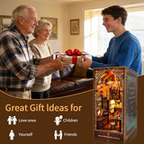 BELEEV Book Nook Kit - DIY Miniature Wooden Booknook with LED Lights, Dust Cover 3D Puzzle Bookend Bookshelf Decor Gift for Adults Teens - Magic Academy