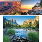 Bits and Pieces Value Set of 3-500 Piece Jigsaw Puzzles for Adults - National Park Puzzles - Grand Canyon, Yosemite, Acadia - Completed Sizes18 x 24" Bits and Pieces