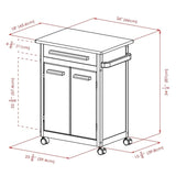 Pemberly Row Transitional Wood Butcher Block Kitchen Cart in Natural Pemberly Row