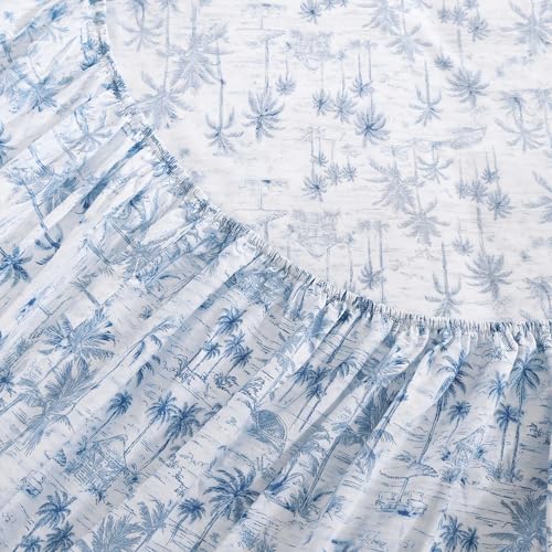 Tommy Bahama - King Sheets, Super Soft Cotton Percale Bedding Set with Matching Pillowcases, Crisp & Cool, Coastal Room Essentials (Surfside Blue, King) Tommy Bahama