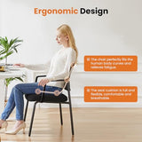 Sweetcrispy Mesh Back Stacking Arm Chairs 4 Pack, Upholstered Fabric Stack Chairs, Sturdy Metal, Easy to Use and Store, Outdoor and Indoor, for Home, Office, Party, Comfy，Black Sweetcrispy