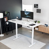 VIVO Electric Height Adjustable 71 x 30 inch Memory Stand Up Desk, White Table Top, White Frame, Standing Workstation with Preset Controller, 1B Series, DESK-KIT-1W7W VIVO