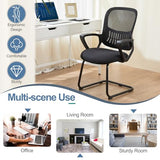 DUMOS Office Desk Chair with Sled Base, Ergonomic Executive Mesh Computer Chairs with Lumbar Support for Home Conference Room Bedroom Waiting Reception Guest Student