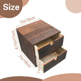 2-Drawer Desk Organizer Rustic Wooden Drawer Organizer for Storing Small Items Wood Countertop Drawer Organizers Storage Drawers for Desk Heavy Carbonization Farmhouse Storage Box (7 x 7in) KeaJuidy
