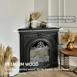 Aihm-Lon Electric Fireplace - Corner Electric Fireplace Heater with Hollow Birdcage Firebox, Triangular Cabinet with Real Flame Insert & Black Modern Carving for Bedroom (39IN) Aihm-Lon