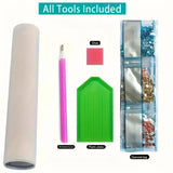 Diosedyer Vivid Dolphin Themed 5D Diamond Painting Kit Drill Crystal Art Craft Set for Adults., Ideal for Home Wall Decor and as a Thoughtful Gift for Holidays Like Thanksgiving and 11.8x11.8 inch Diosedyer