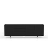 Glenwillow Home Atlas 78" x 28" Highboy Modern TV Stand Cabinet and Sideboard - Black Frame, Black Door/Drawers, Black Base Glenwillow Home