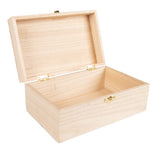 Craft County Unfinished Wooden Keeper Box with Hinges and Latch – Storage for Collectibles and Supplies Craft County