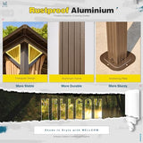 MELLCOM 10'x12' Hardtop Gazebo, Galvanized Steel Metal Double Roof Aluminum Gazebo with Curtain and Netting, Brown Permanent Pavilion Gazebo for Patio, Lawn & Garden MELLCOM